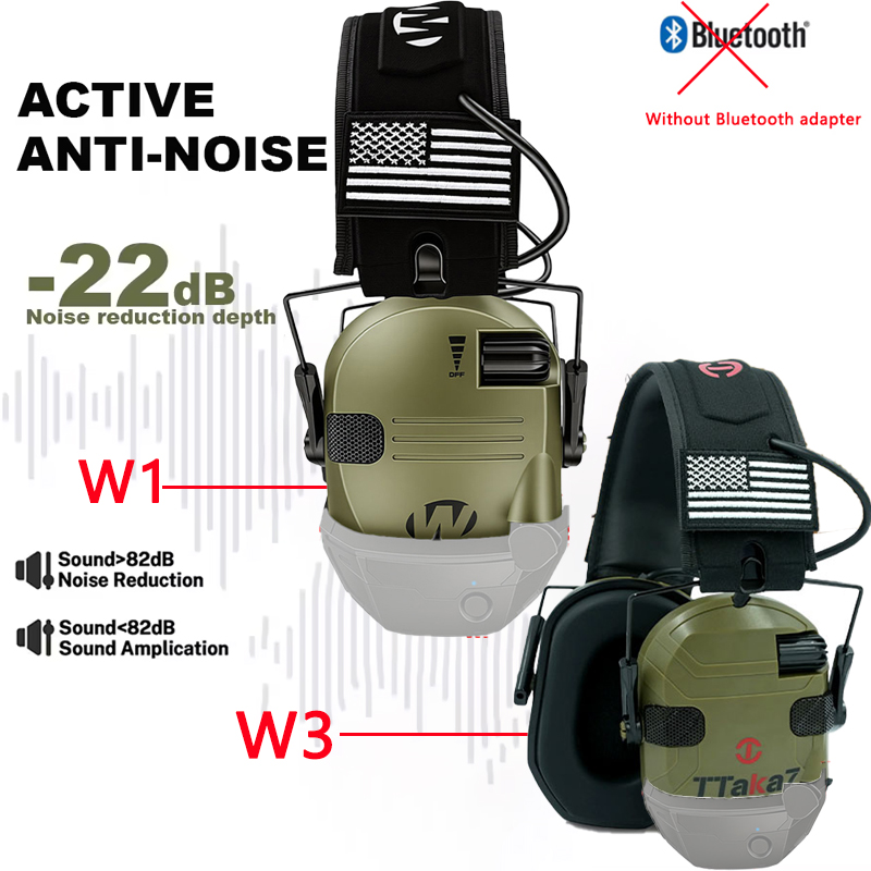 Earmuffs Foldable - W1/W3 Electronic Shooting Earmuff Anti-noise Headphone