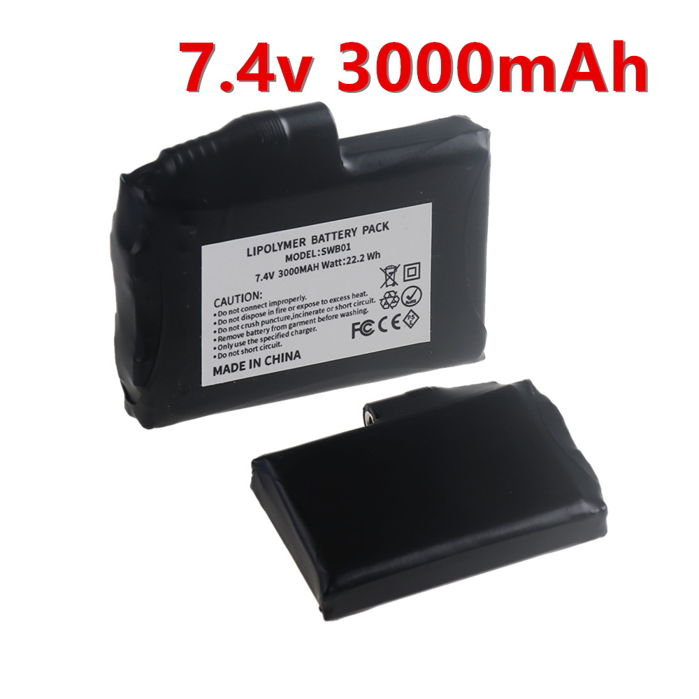Heated Vest Battery - 7.4V 3000mah Li-Polymer Battery for Heated