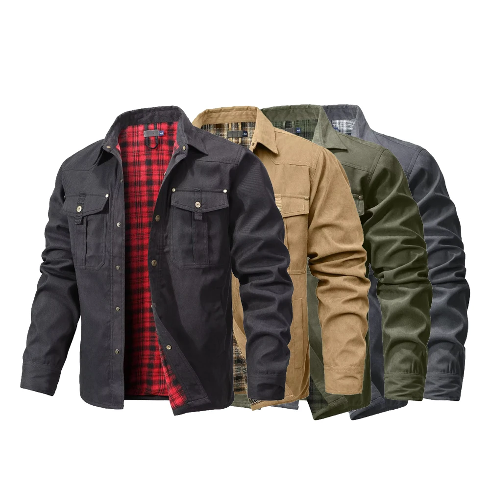 Men's Jackets Spring Flannel L - Flannel Shirt Lined recension och pris