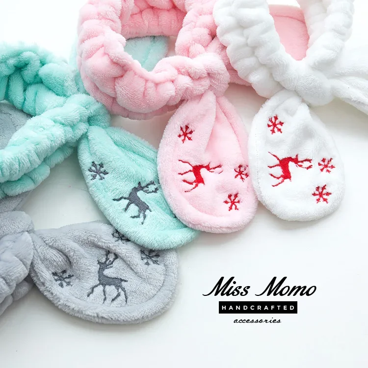 Soft Retro Christmas elk snowf - Winter Headband Fleece recension och pris