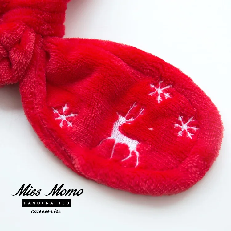 Soft Retro Christmas elk snowf - Winter Headband Fleece recension och pris