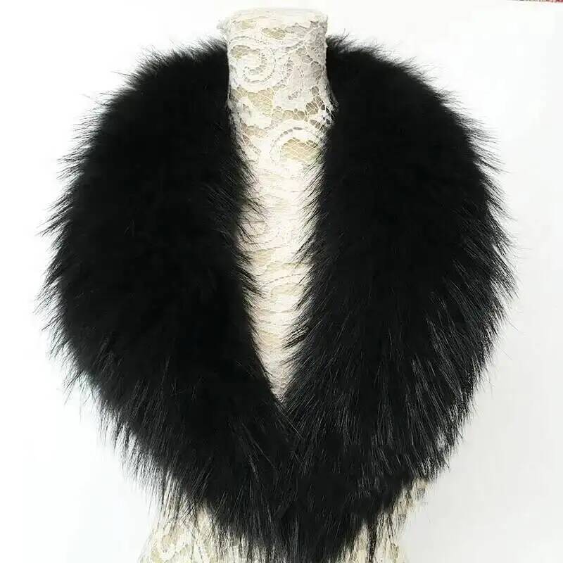 Natural Raccoon Fur Collar Rea - Shawl Wrap Winter recension och pris