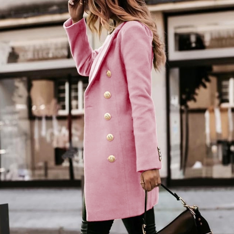 831A Womens Fall Winter Wool C - Wool Coat Peacoat recension och pris