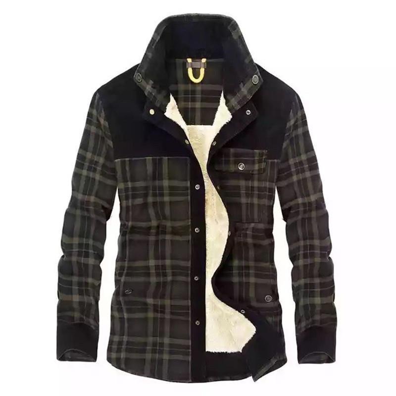 Men's Vintage Plaid Shearling  - Flannel Shirt Lined recension och pris