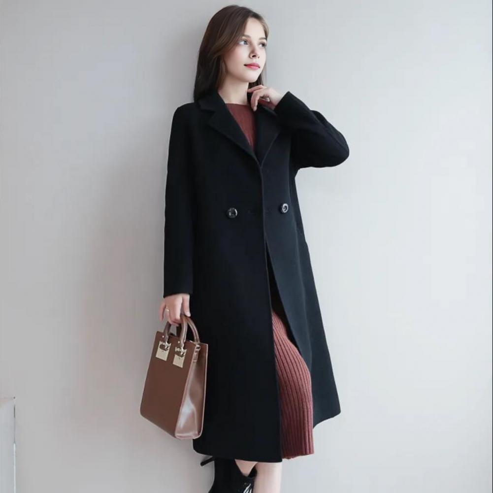 Women Wool Coat Solid Color Lo - Wool Coat Peacoat recension och pris