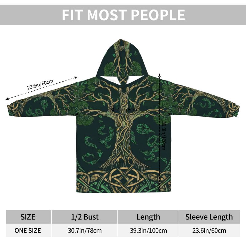 Tree of Life Celtic Pattern Bl - Sherpa Hoodie Fleece recension och pris