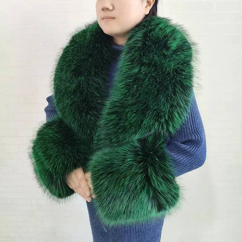 Large Women Faux Fox Fur Scarf - Shawl Wrap Winter recension och pris