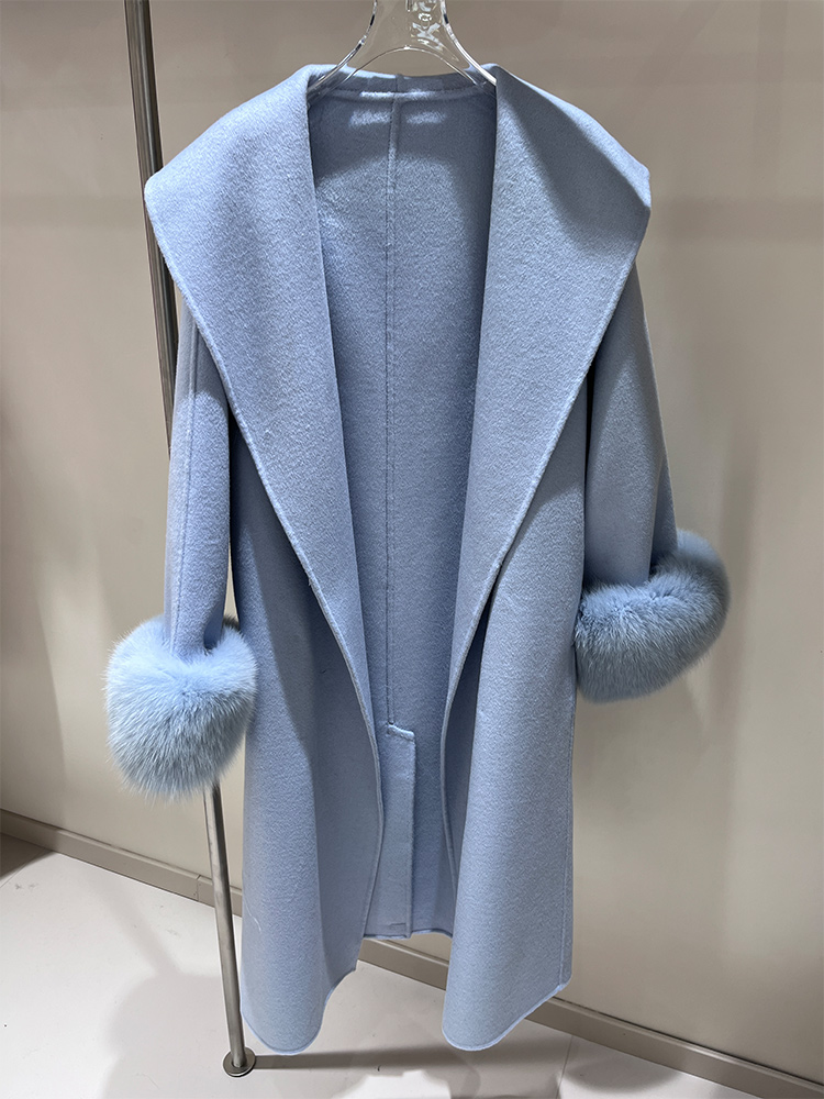 2025 New Wool Coat With Real F - Wool Coat Peacoat recension och pris