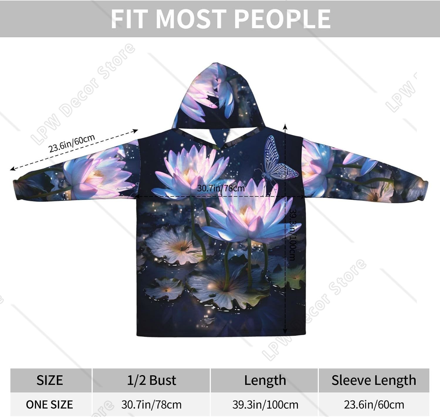 Fantasy Waterlily Wearable Bla - Sherpa Hoodie Fleece recension och pris