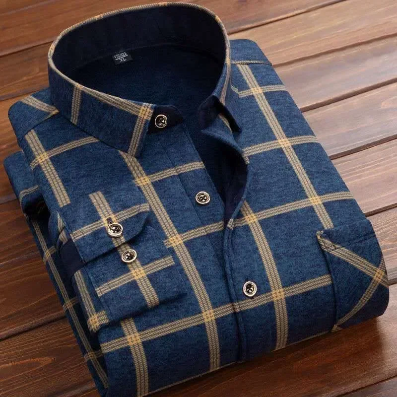 2025 Men's Winter Warm Long Sl - Flannel Shirt Lined recension och pris