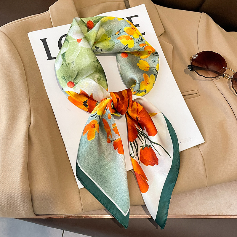 70x70cm Silk Scarf Square For  - Shawl Wrap Winter recension och pris
