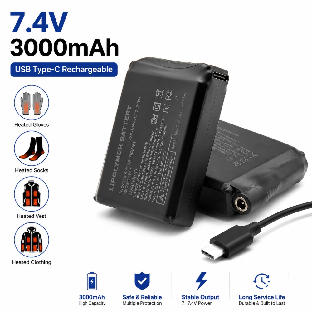 7.4V 3000mah Heated Gloves Bat - Heated Vest Battery recension och pris