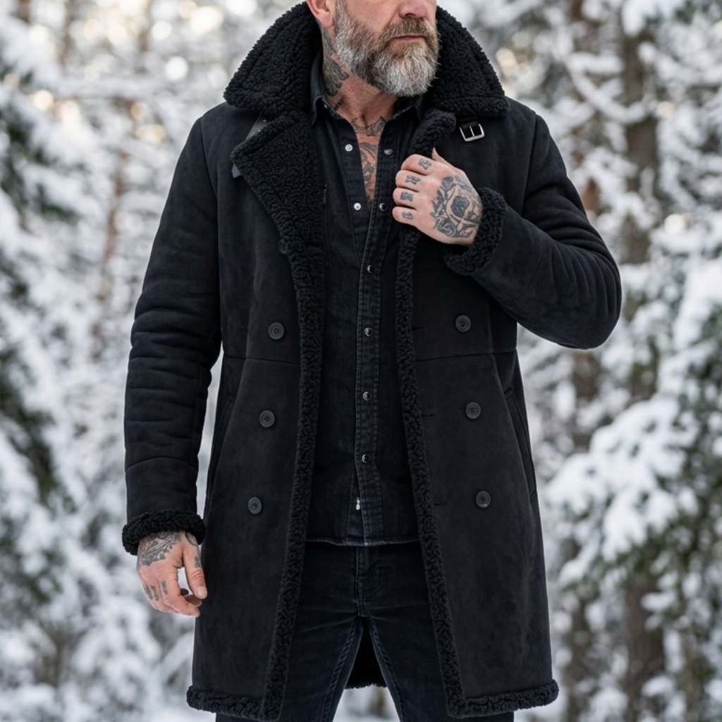 Men's Faux Suede Fur Lined Win - Down Jacket Packable recension och pris