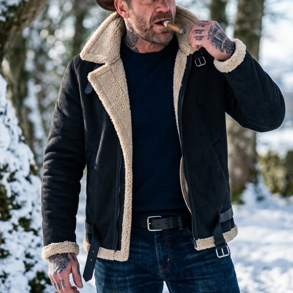 Men Winter Faux Suede Jacket F - Down Jacket Packable recension och pris