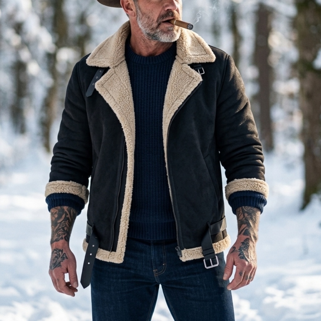 Men Winter Faux Suede Jacket F - Down Jacket Packable recension och pris
