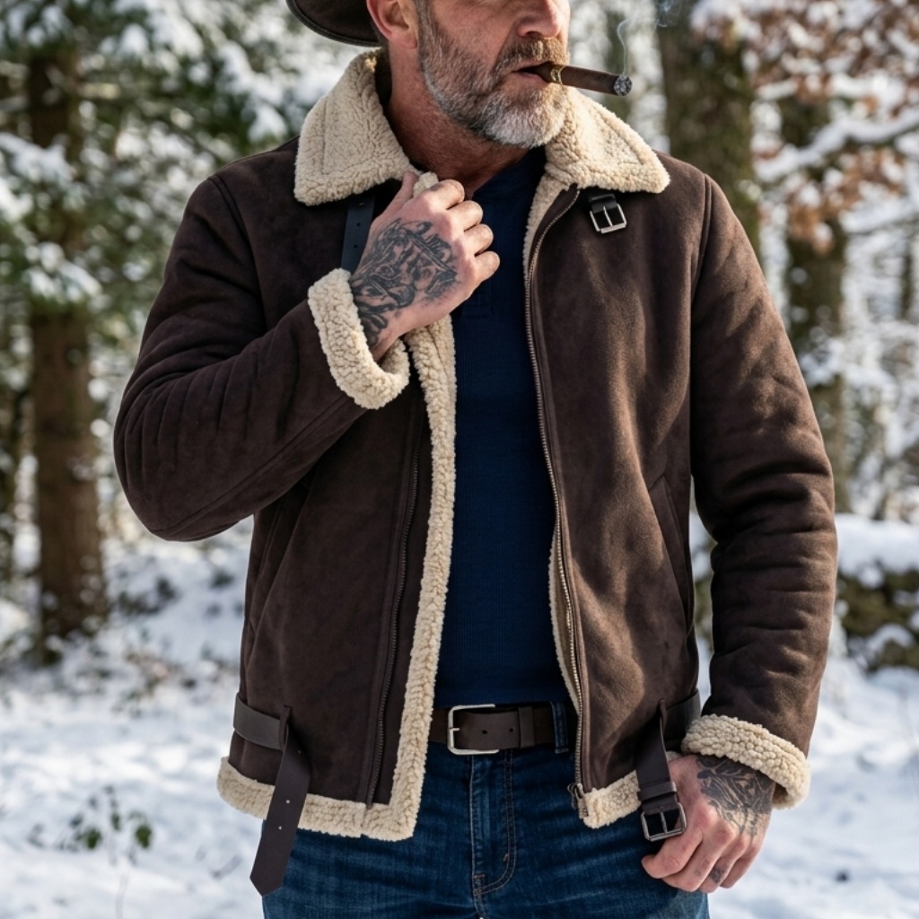 Men Winter Faux Suede Jacket F - Down Jacket Packable recension och pris