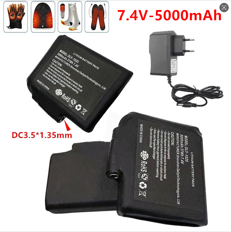 New High-quality7.4 V, 5000mAh - Heated Vest Battery recension och pris