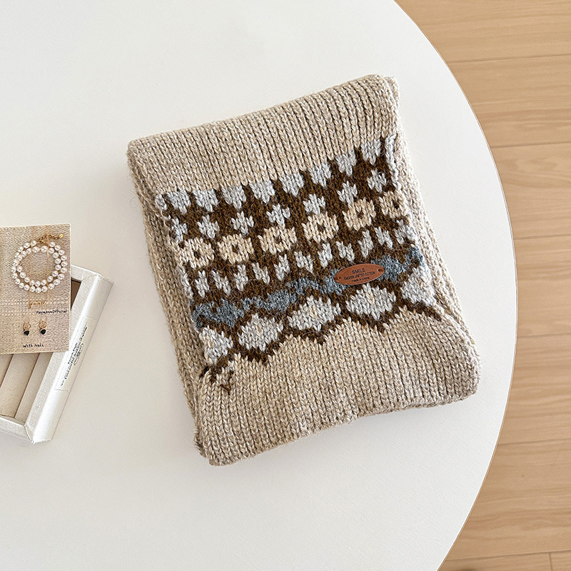 jacquard knitting scarf for wo - Wool Scarf Men recension och pris