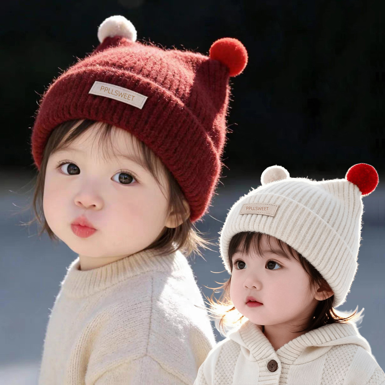 1-4Year Baby Knitted Hat Cute  - Knit Beanie Hat Warm recension och pris