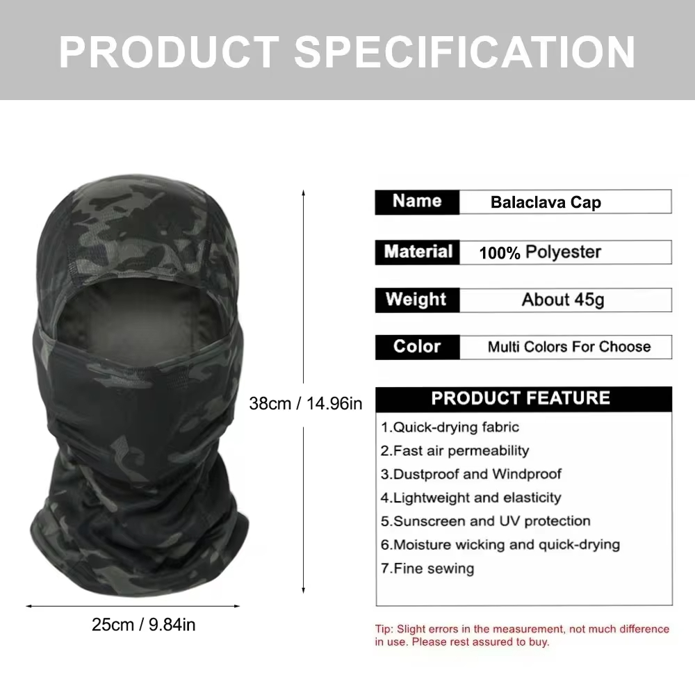 2026 New 12 Colors Camouflage  - Balaclava Ski Mask recension och pris