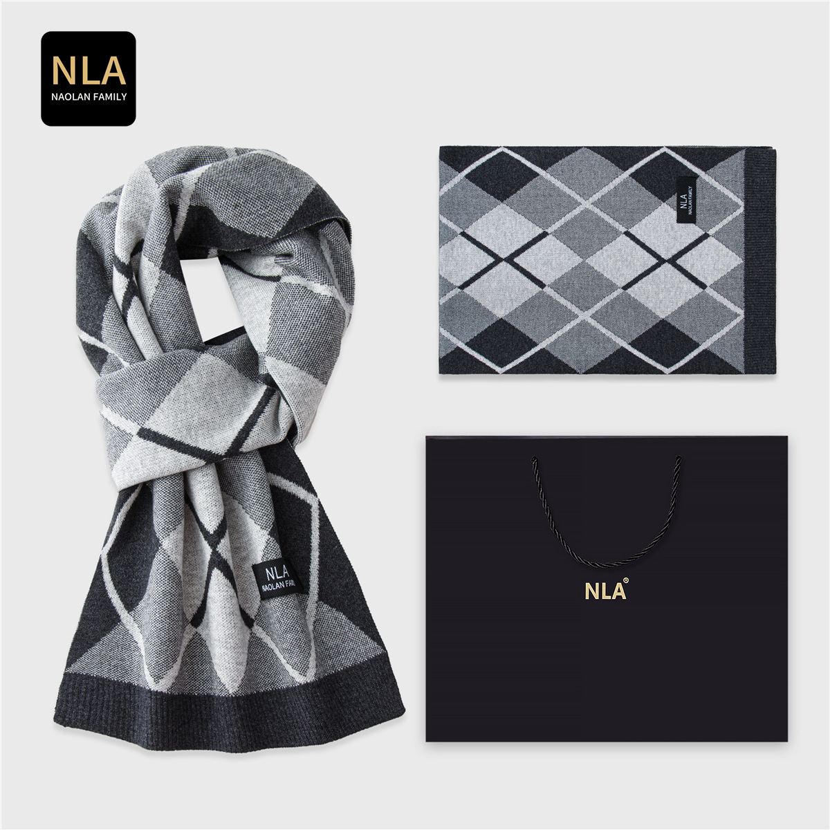 Gift Box Knitted Men's Wool Sc - Wool Scarf Men recension och pris