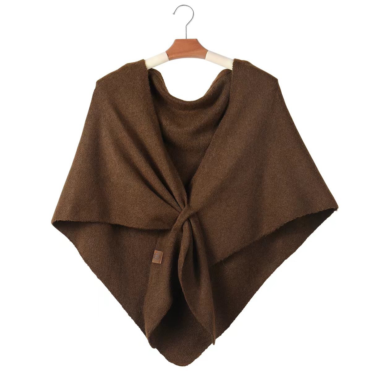 Simple Solid Color Knitted Tri - Shawl Wrap Winter recension och pris